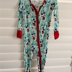 Little Sleepies Disney Mickey Winter Wonderland Zippy 12-18M (EUC)